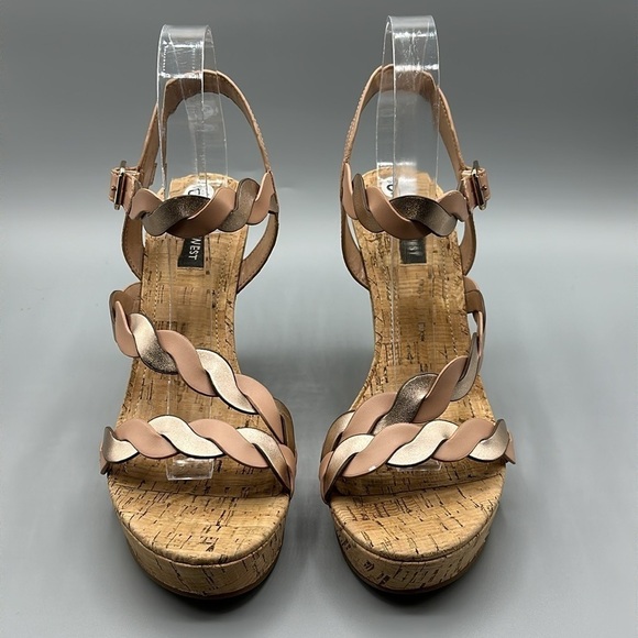 Nine West Brette Cork Platform Wedge Sandals Women's Size 9.5 - Picture 2 of 9